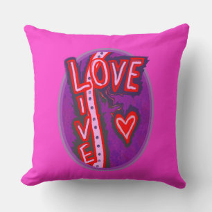 Almofada Teen Live Love Travesseiro decorativo de topografi