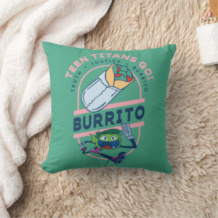 Almofada Teen Titans Go! Beast Boy "Truth Justice Burrito"