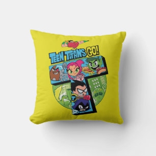 Almofada Teen Titans Go! Colagem em Torre de Titãs