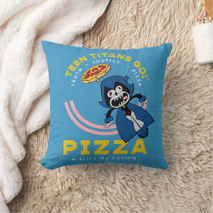 Almofada Teen Titans Go! Raven "Truth Justice Pizza"