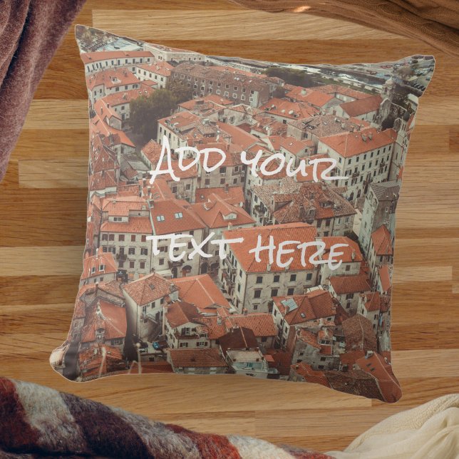 Almofada Telhados vermelhos de Kotor (Montenegro) (Criador carregado)