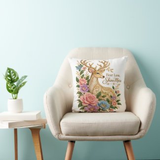 Almofada Tem Menos Medo e Brilhe Mais: Veado Ornamental Flo
