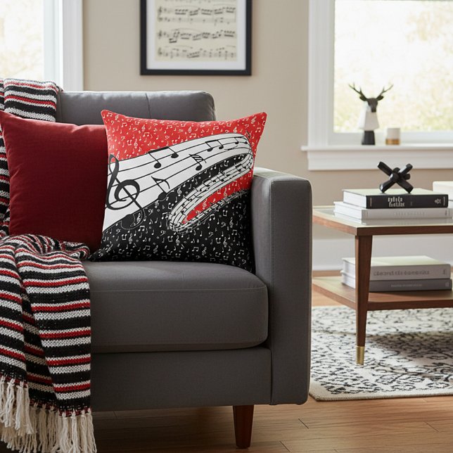 Almofada Tema da música vermelha e negra (Criador carregado)