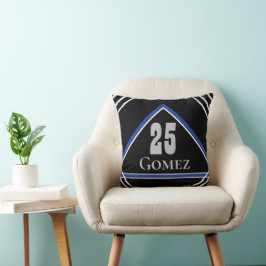 Almofada Tema esportivo Preto e azul-esverdeado inspirado n