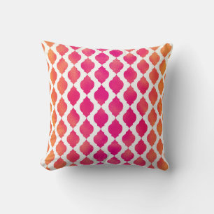 Almofada Tema Indiano Glam Marroquino Árabe Rosa e Laranja