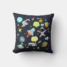 Almofada Tema Legal do Espaço Sideral - Astronautas e Fogue