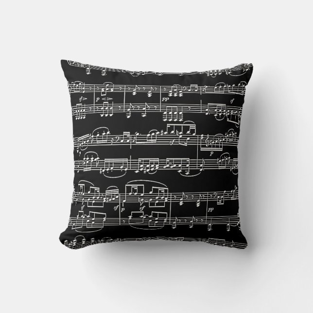 Almofada tema musical de decor-item preto (Frente)
