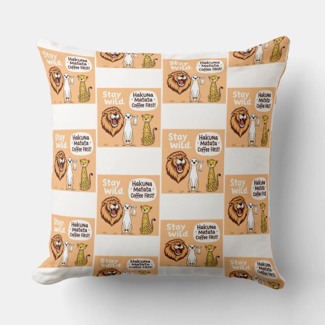 Almofada Tema Safari Animal Divertido (Frente)