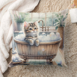 Almofada Tempo de Banho de Gatinho Bastante Bonito