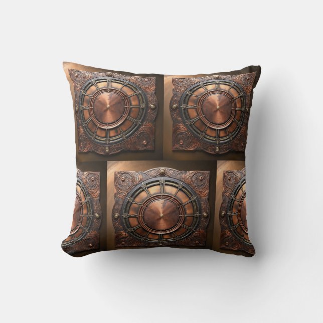 Almofada Tempo de Cobre Steampunk Face (Frente)