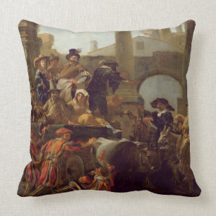 Almofada Tempo do carnaval em Roma, 1653 (óleo em canvas)