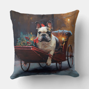 Almofada Temporada Festiva de Natal do Bulldog Francês