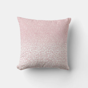 Almofada Tendência cor-de-rosa com brilho e Leopardo com
