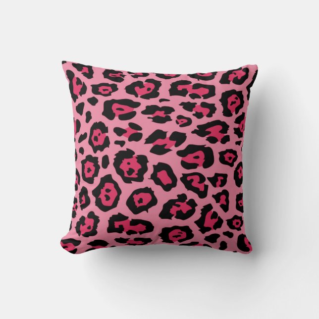 Almofada Tendência de Impressão Leopardo Rosa (Frente)