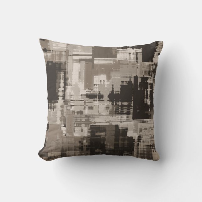 Almofada Tendência do Abstrato castanho-escuro do café (Frente)