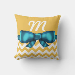 Almofada Tendy Blue Arco e White Chevrons Monograma