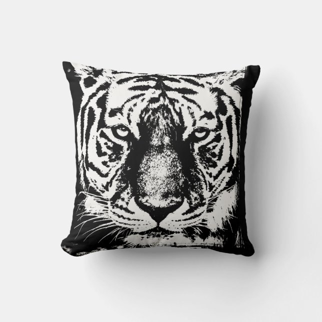 Almofada Tendy Elegant Pop Art Tiger Head Modern Modelo (Frente)