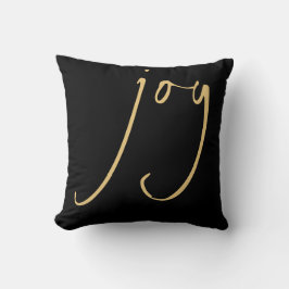 Almofada Tendy Script Joy Natal Dourado Preto