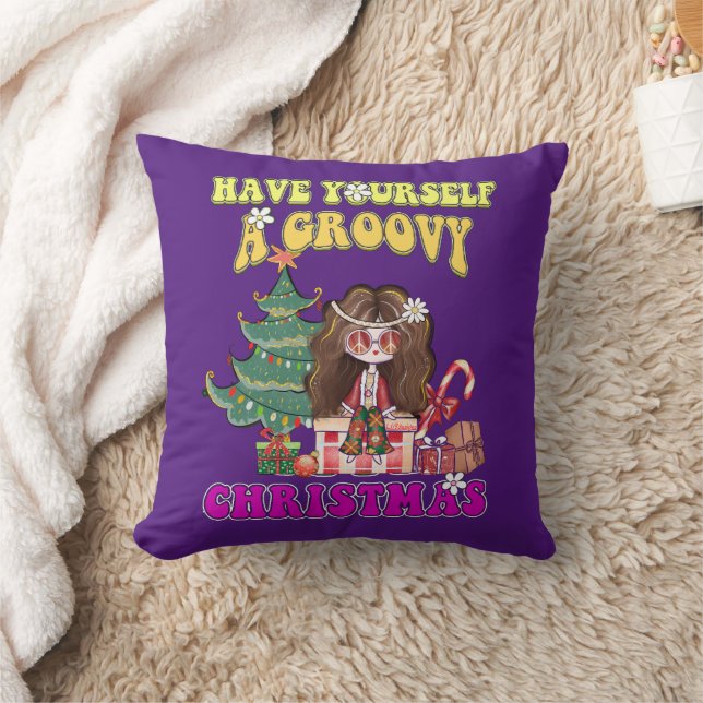 Almofada TENHA UM NATAL GROOVY NO estilo 70 (Cobertor)