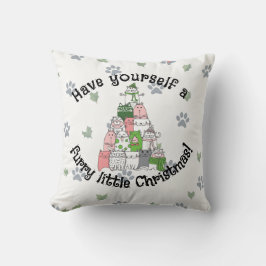 Almofada Tenha um pequeno Natal peludo