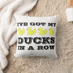 Almofada Tenho os meus patos num Duckies Row Rubber Ducky