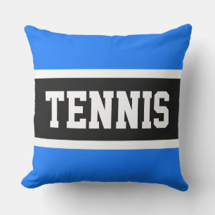 Almofada TÊNIS Esportivo 70s Brilhante Blue Black Stripes