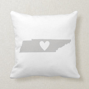 Almofada Tennessee Map Shape Love Cinza no oeste
