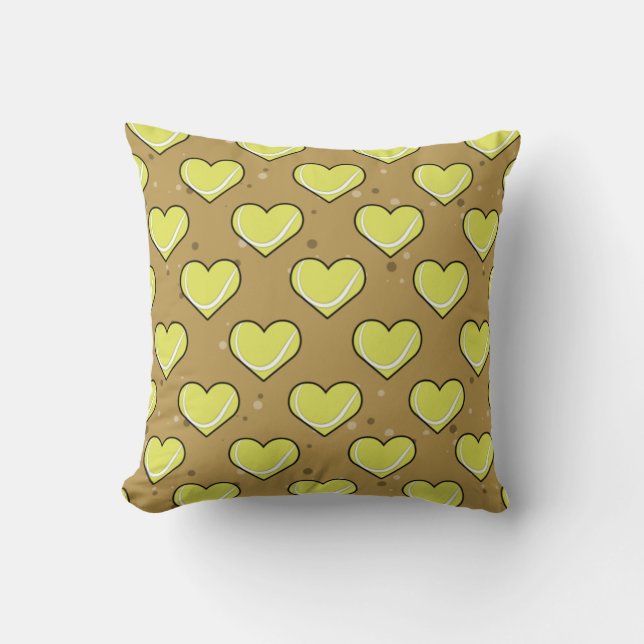 Almofada Tennis Ball Texture In Heart Shape - Pattern (Frente)