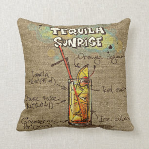 Almofada Tequila Sunrise/Bloody Mary Recebe Cushion
