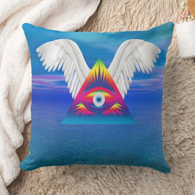 Almofada Terceiro Olho com Travesseiro decorativo de Asas (Cobertor)