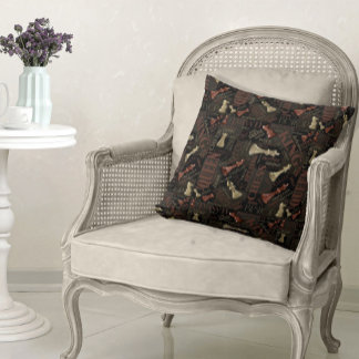 Almofada Termos e peças do Xadrez Cobre e ID784 Dourado