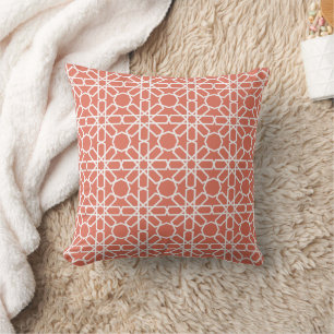 Almofada Terra Cotta e White Marroquino Zellige Pattern
