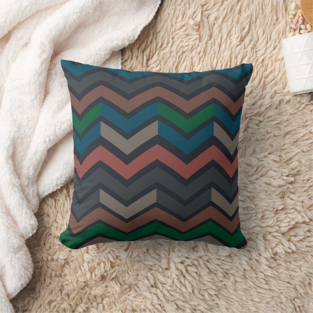Almofada Terra Escura Florestas Zigzag Chevron  (Cobertor)