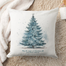 Almofada Terra Maravilha do Inverno Elegante Azul e Prata
