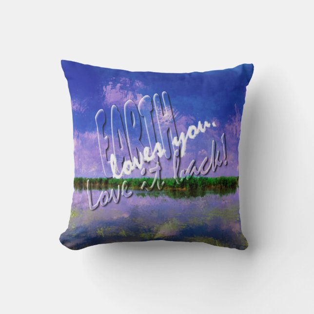 Almofada Terra Nosso Céu Azul de Verão Doméstico e Água (Frente)