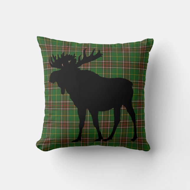 Almofada Terra Nova do Canadá Costume de Tartan Moose (Frente)