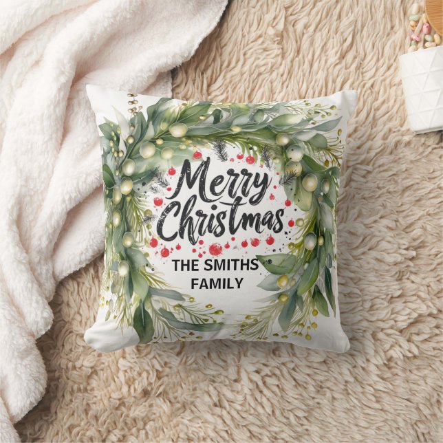 Almofada Terra Santa Moderna e Script | Feliz Natal (Cobertor)