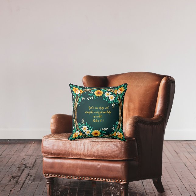 Almofada Terra Verde e Floral Personalizável (Criador carregado)