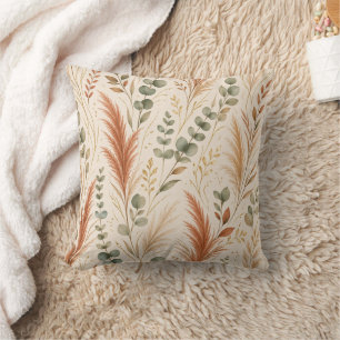 Almofada Terracota Grama das Pampas Eucalipto Neutro Boho