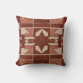 Almofada Terracotta Beige Burgundy Mediterrâneo Grande Azul