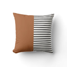 Terracotta Black and White Strips Modern Bohemian