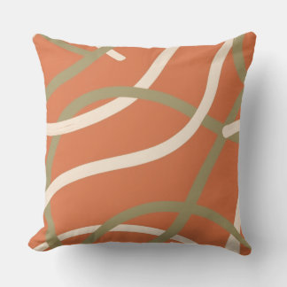 Almofada Terracotta Linework Pattern | Cream & Olive