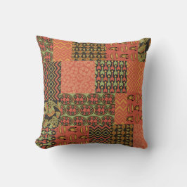 Almofada Terracotta, Patchwork faux do Egito Negro