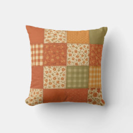 Almofada Terracotta Patchwork Quilt Rustic Farmhouse Floral