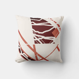 Almofada Terracotta Red Brown Off-White Abstrato Art Design