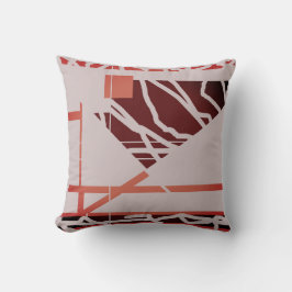 Almofada Terracotta Red Brown Warm Gray Diagonal Art Design