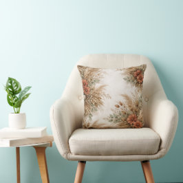 Almofada Terracotta Sage Boho Pampas Quadro Floral
