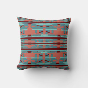 Almofada Terracotta Seafoam Teal Burgundy Mosaico Sudoeste