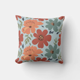 Almofada Terracotta & Teal Retro Floral