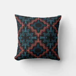 Almofada Terracotta Turquoise Black Squiggy Grandes Azulejo